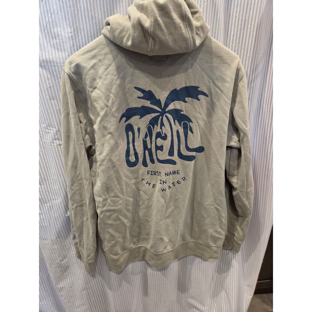 O'neill Surf Graphic Hoodie Beige Seagrass Blue Palm Tree Graphic XL